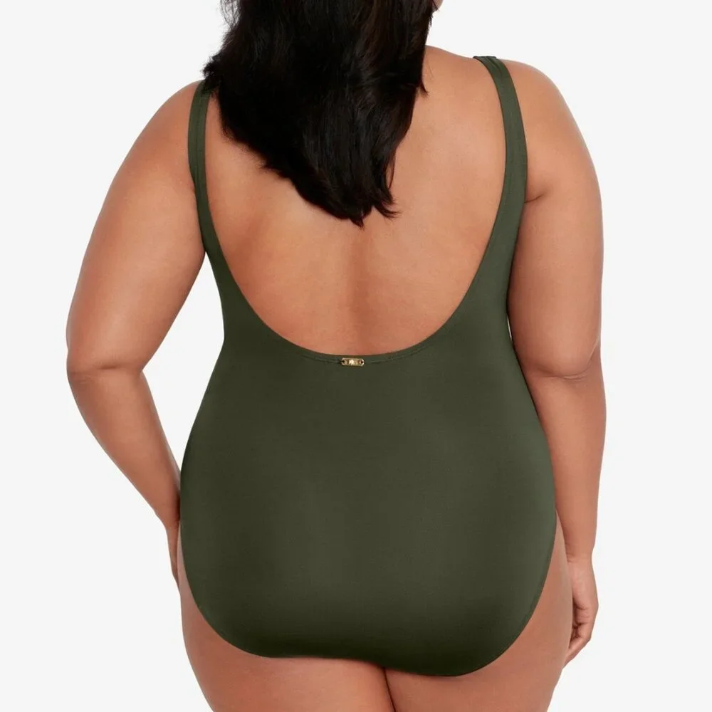 Lauren Ralph Lauren Plus Lace-up One-Piece Swimsuit - Picture 9 of 9